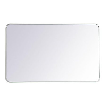 ELEGANT LIGHTING Elegant Lighting MR803048WH 30 x 48 in. Soft Corner Metal Rectangular Mirror; White MR803048WH